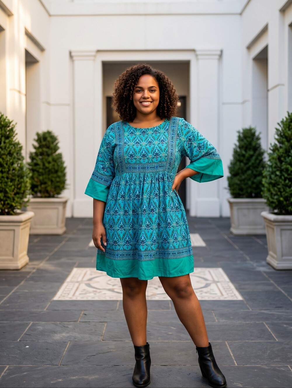 R. Vivimos Boho  Printed Tunic Top